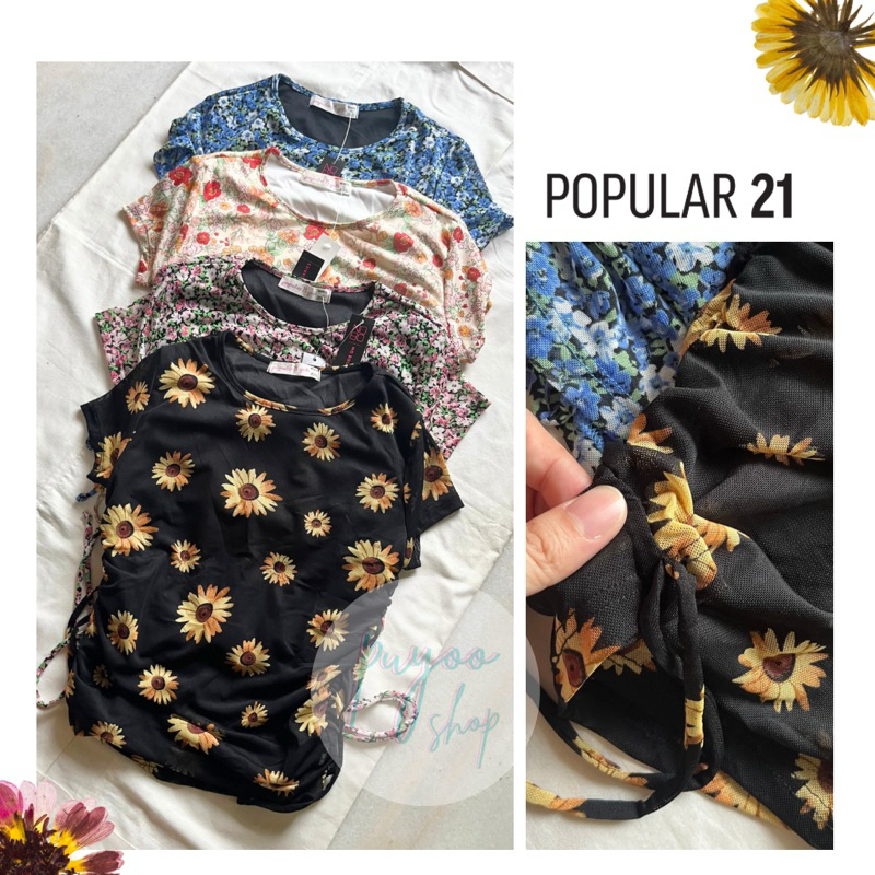 POPULAR 21 GIRLS Double Layer Ruched Top | Kaos Anak Remaja
