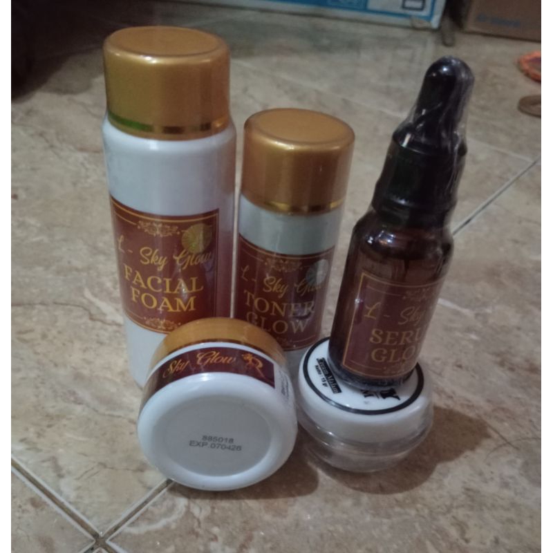 sepaket CREAM LINSKY L sky glow +platinum buat muka super glowing original