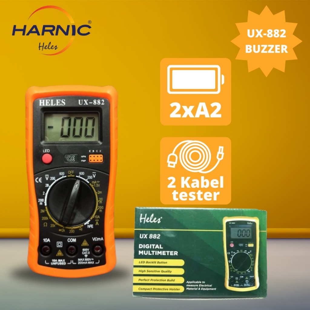 Multitester Digital Heles - Digital Multimeter - Alat Merger -  HELES UX 882
