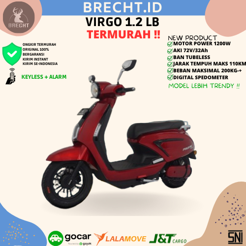 Sepeda Motor Listrik Pacific Virgo 1.2 LB 1200 Watt Electric Motor