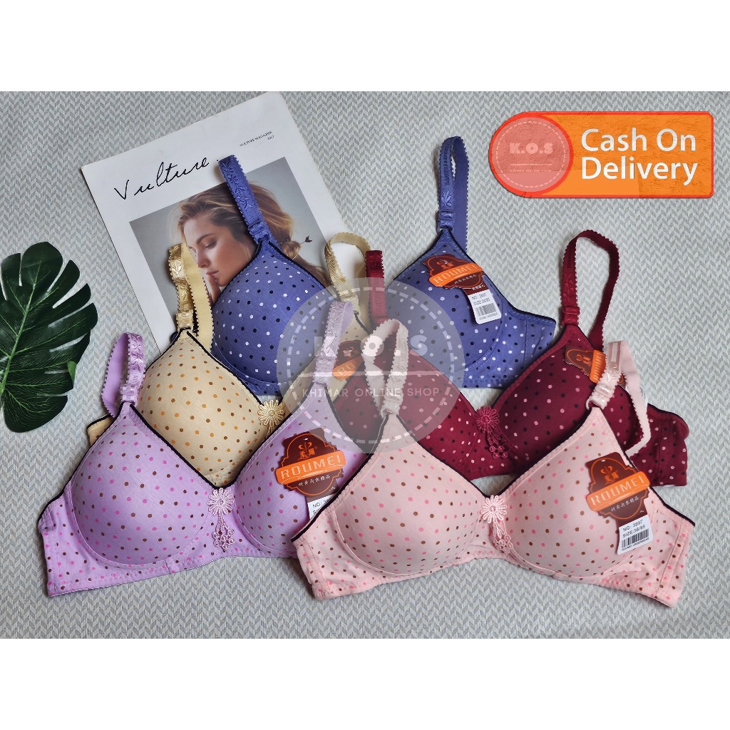 bra bintik bh kaos busa tipis tanpa kawat size 34 - 40 kait 2