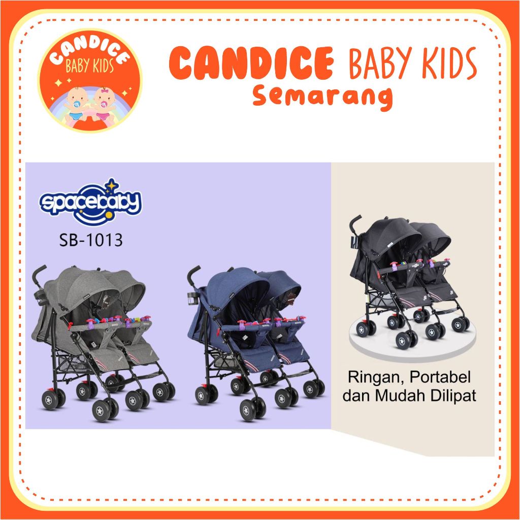 BABY STROLLER ANAK KEMBAR SPACEBABY SB 1013
