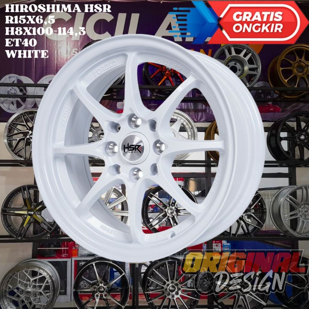 Velg Mobil Ring 15 Ce28 Putih HSR HIROSHIMA R15 AVANZA BRIO ETIOS AYLA