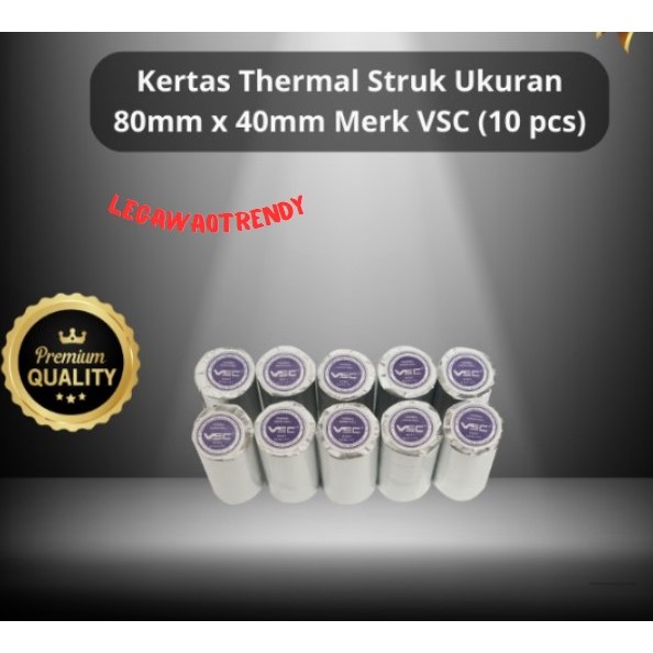 

Kertas Struk Kasir 80x40mm Vsc Thermal Printer Mobile 80mm Portable