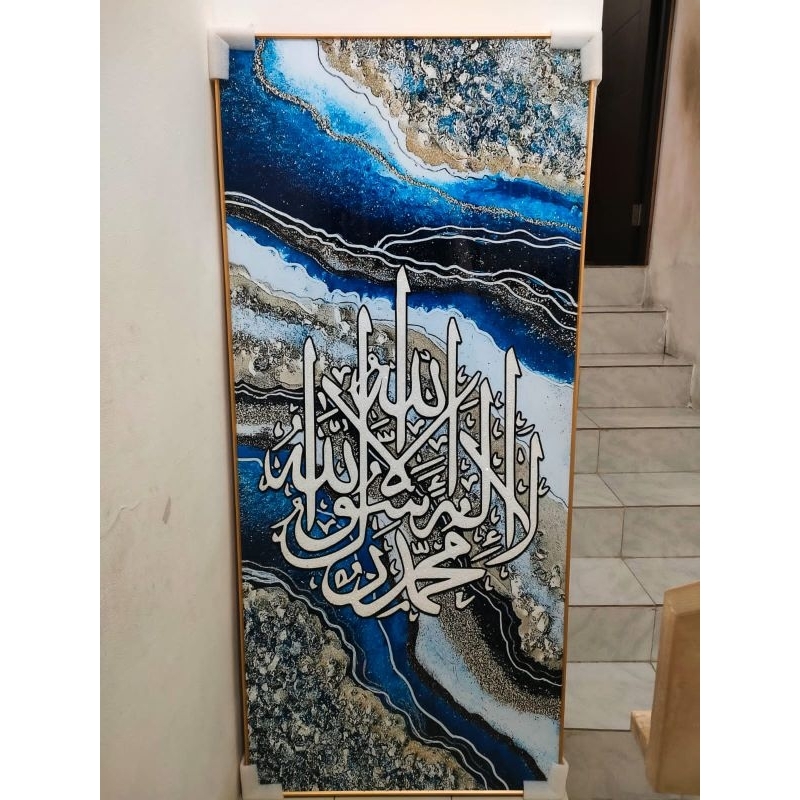 lukisan porcelain diamond 5d / lukisan abstrak kaligrafi