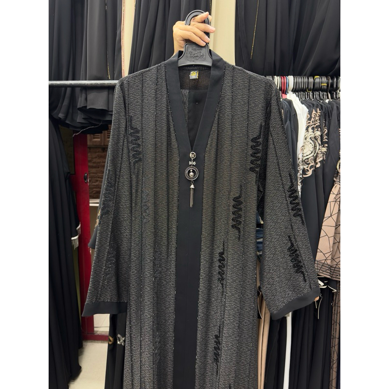 ABAYA ARAB TEKSTUR ZIGZAG MEWAH || ABAYA IMPOR MESIR ORIGINAL