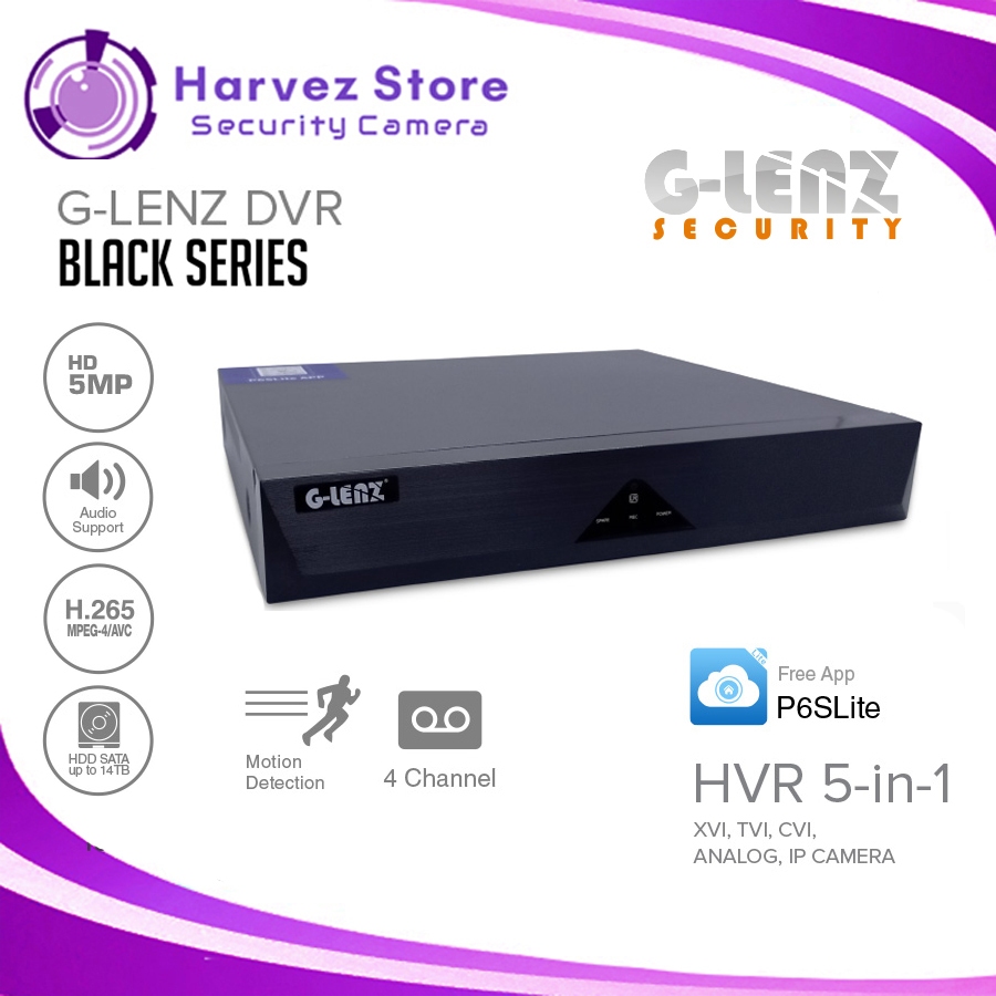 GLENZ DVR 5MP - GBDS BLACK SERIES 4CH / 8CH / 16CH - P6SLITE