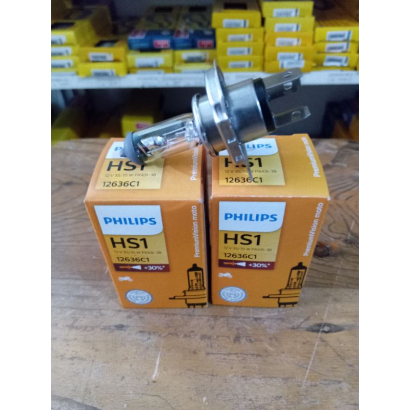 BOHLAM LAMPU DEPAN PHILIPS HS1 12V 35/35W KAKI 3 UNTUK MOTOR VIXION
