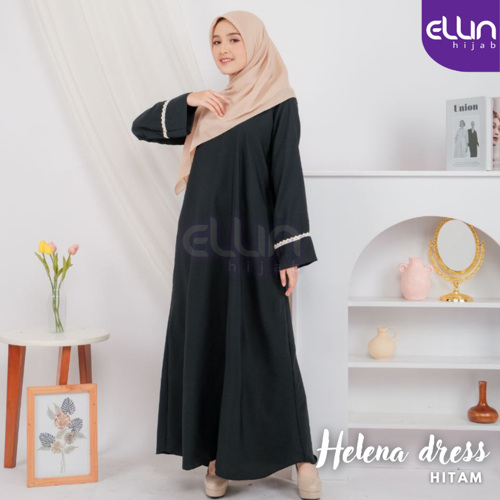 Ellin Hijab Abaya Helena Gamis Muslimah Basic Turkey