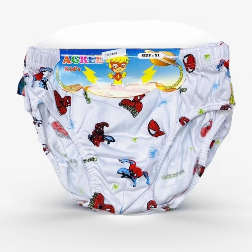 Celana Dalam Agree Kids CA18 Dasar Putih | Cd Anak Laki Laki Agree CA 18 Karakter Batman Spiderman