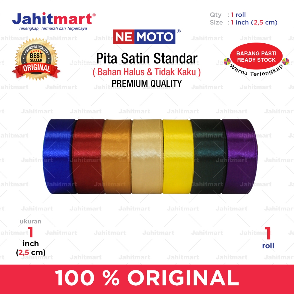 

Pita Satin Standar 1 Inch - 2.5 cm Per Roll