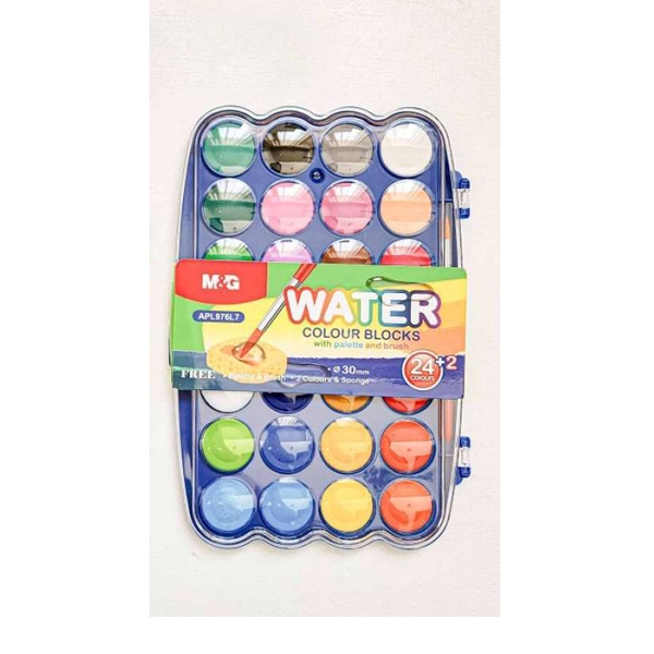 

Cat Air Lukis M&G Mini Water Color Blocks Set 24+2 Warna Ukuran 30mm APL976L7