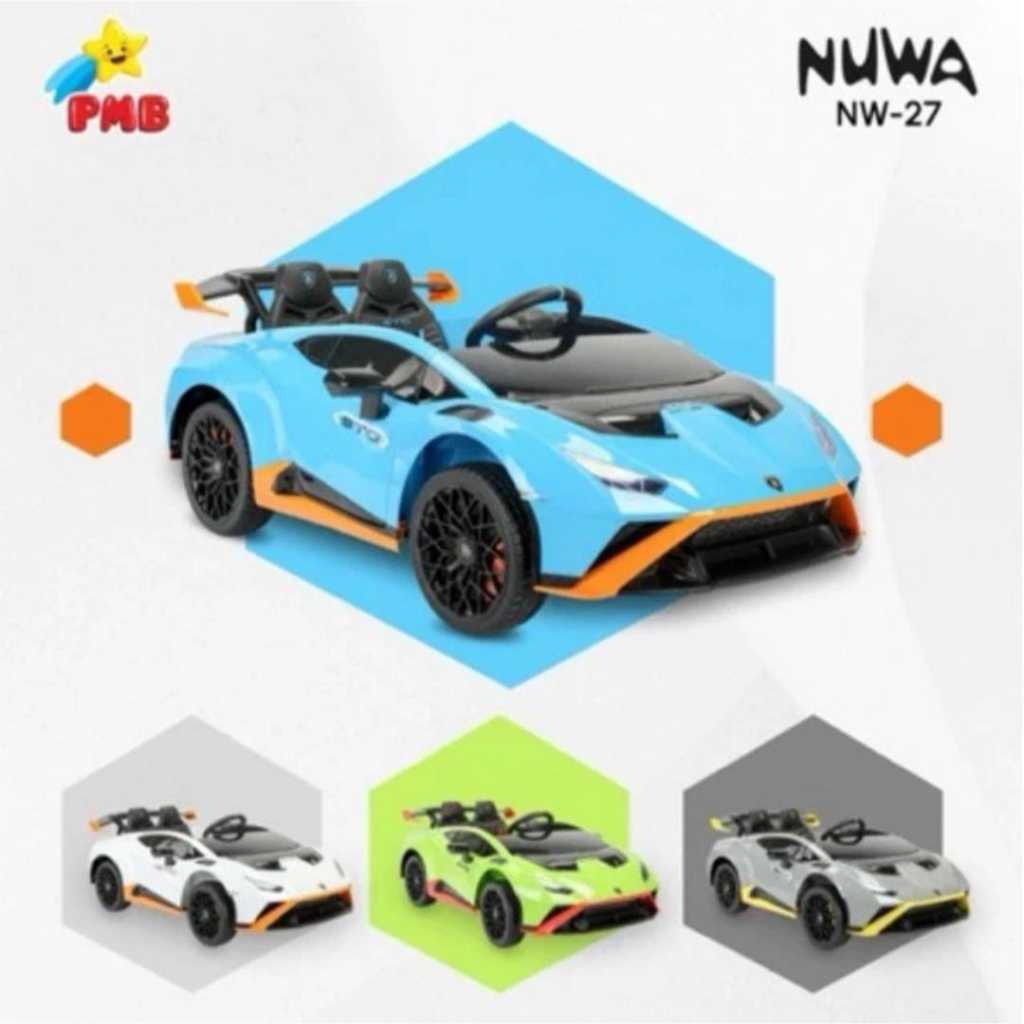 Mainan Mobil Aki Anak PMB NUWA NW27 NW-27 NW 27 BAN KARET mobil Sedan Lamborghini