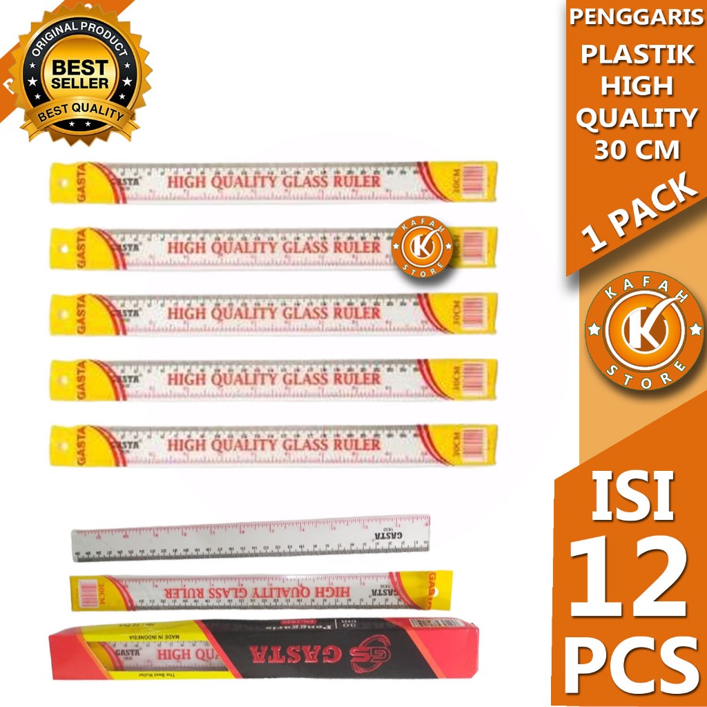 

PENGGARIS PLASTIK 30 CM 1 PACK ISI 12 PCS HIGH QUALITY kafah store