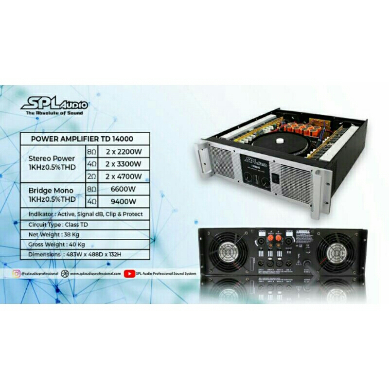Power SPL Audio TD-14000 class TD 2x2200watt original