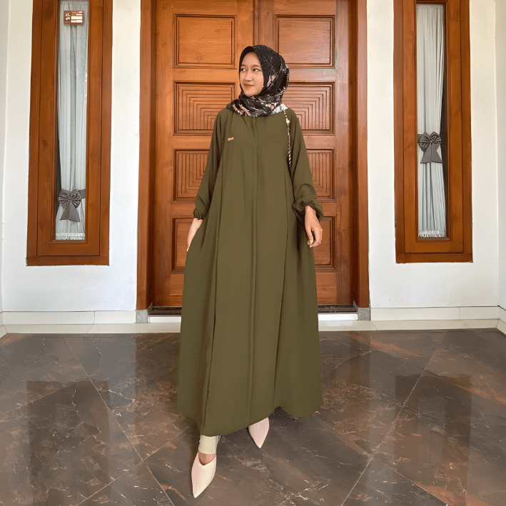 ABAYA ELSIRA Gamis Abaya Crinkle Airflow Premium Baju Gamis Bahan Crinkle Airflow