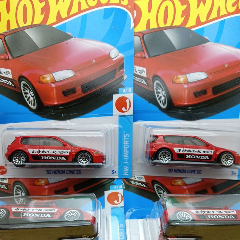 Hot Wheels 92 Honda Civic EG estilo merah