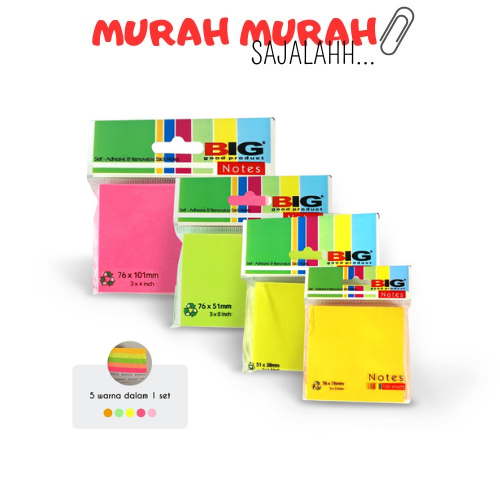 

BIG Sticky Notes Warna/ Note Kertas/ Memo Tempel Tumpuk