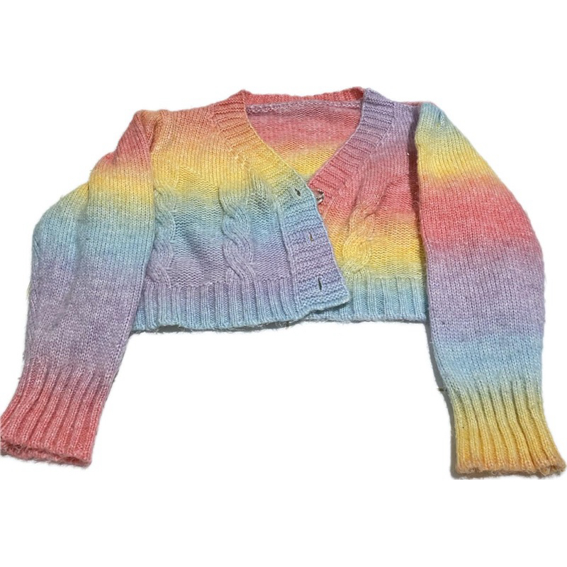 Preloved Jisoo Blackpink Cardigan Rainbow Lengan Panjang Musim Dingin Long Sleeve Baju Hangat Korea