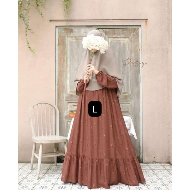 Ditsy Januari 2024 Disty NightGown Meeri Teracotta size L, Meeri Darkblue size L, Tamaya Sable Black