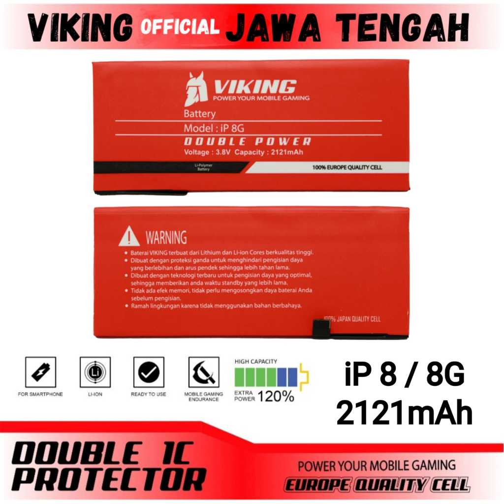 VIKING Baterai iPhone 8G - iPhone 8 Double Power