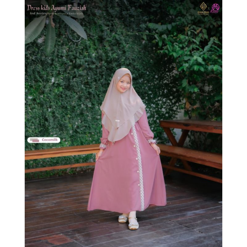 Gamis Lebaran Anak Ayumi Fauziah Dress by Emkahijab Original