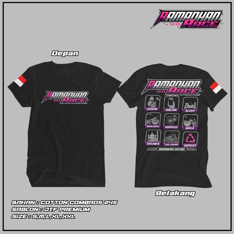 Kaos Ramadhan Race 1445 Hijiriyah Baju Distro Ramadhan Race racing ~ FREE STIKER