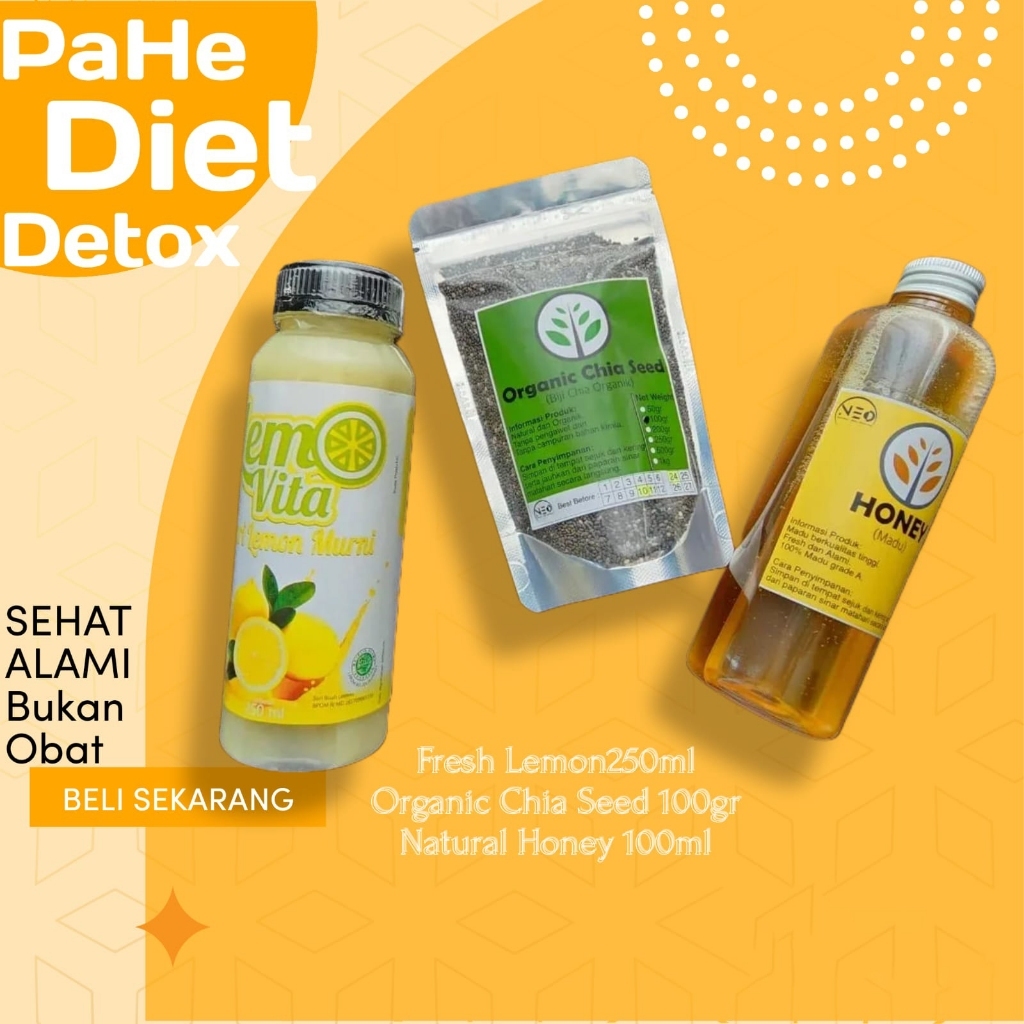 

Paket Hemat 1 Bulan ! Lemovita Sari Lemon 250ml +Organik Chia Seed 100gr+ Madu Asli 250gr (Pahe Neo) Paket bundling minuman sehat dan enak