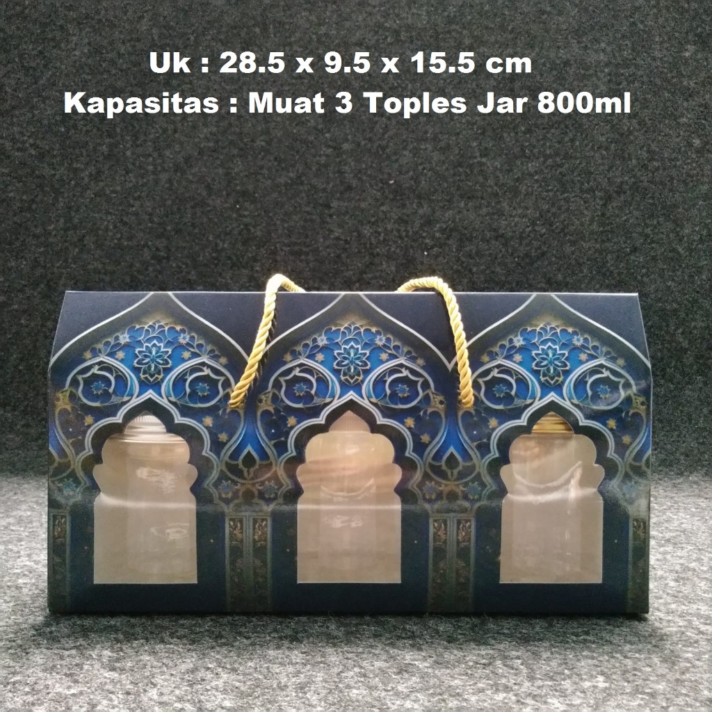 

Kotak Hampers Idul Fitri Kylie Hazel Isi 3 Toples Jar 600ml