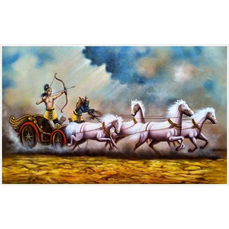 Lukisan Karno Tanding 80 x 130 cm