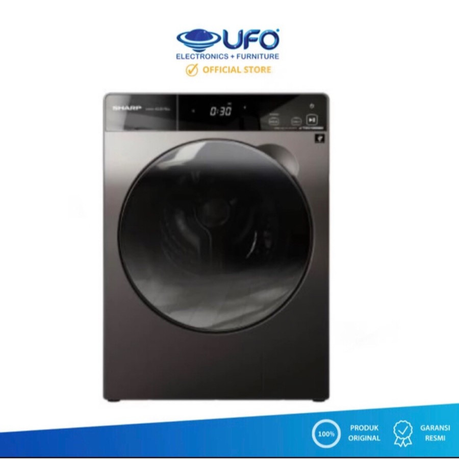 SHARP ESFL1410DPX MESIN CUCI FRONT LOADING 10.5 KG INVERTER