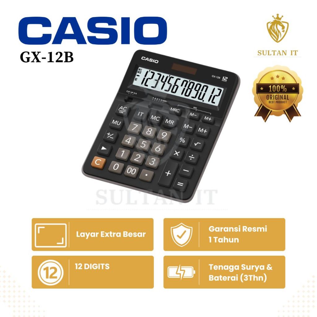 

Kalkulator Casio GX-12B Original / Calculator Casio GX 12B / Kalkulator Toko Dagang Jualan