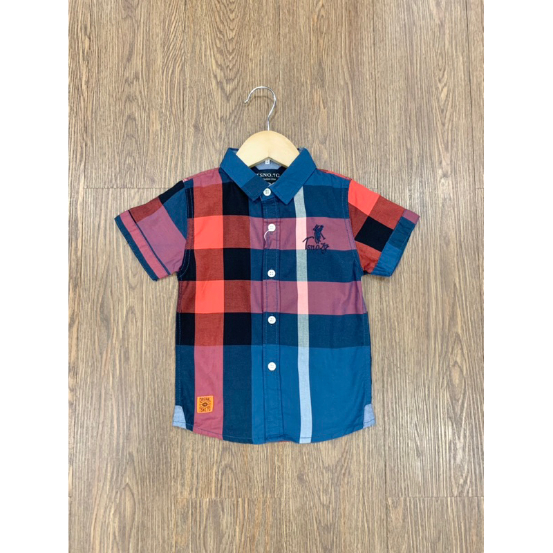 Hem Tangan Pendek Kotak Anak Laki-Laki