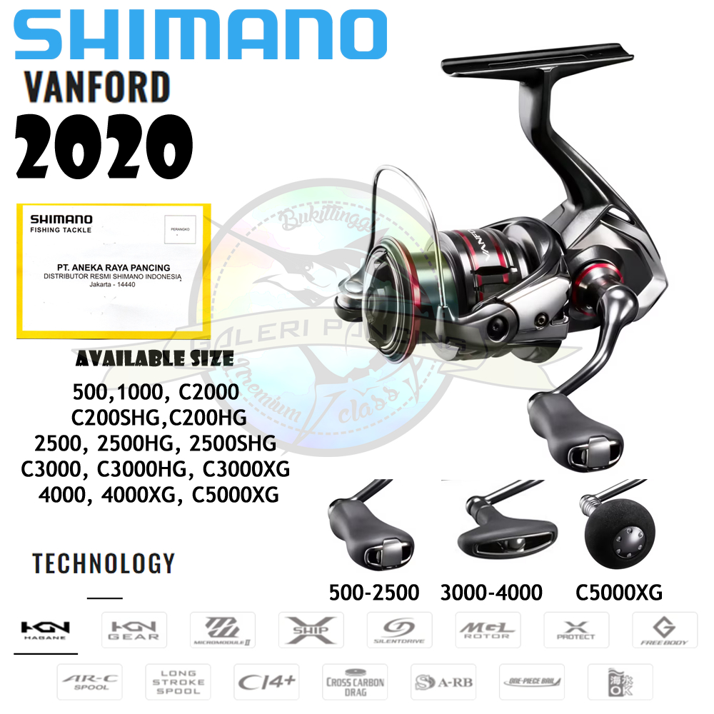 Reel Pancing Shimano Vanford 500 1000 2000 2500 3000 4000 5000