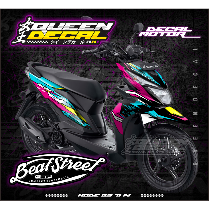 STIKER DECAL BEAT STREET ESP / Stiker Decal Motor BEAT ESP Full Body Desain Rainbow - BS