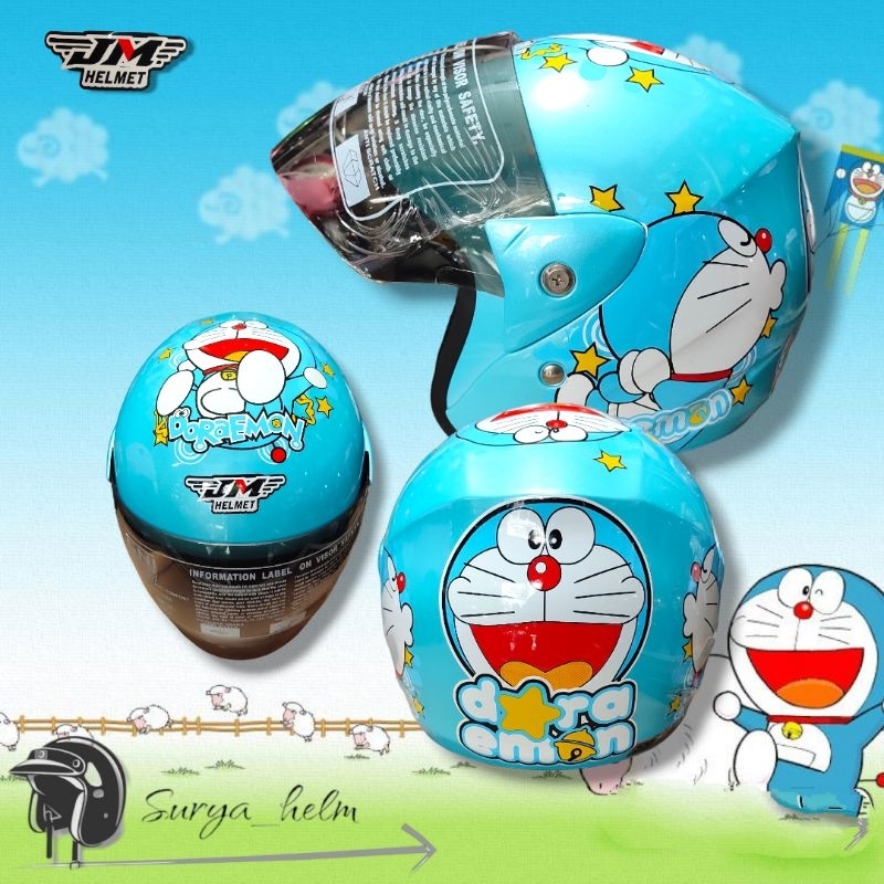 HELM ANAK SNI UMUR 3-9 TAHUN KARAKTER DORAEMON BUSA LEMBUT