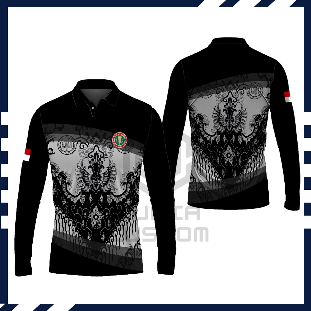 Kaos Baju Jersey Pria PGRI Fullprint | Jersey Wanita Motif Batik PGRI / Kaos Polo Batik PGRI Lengan 