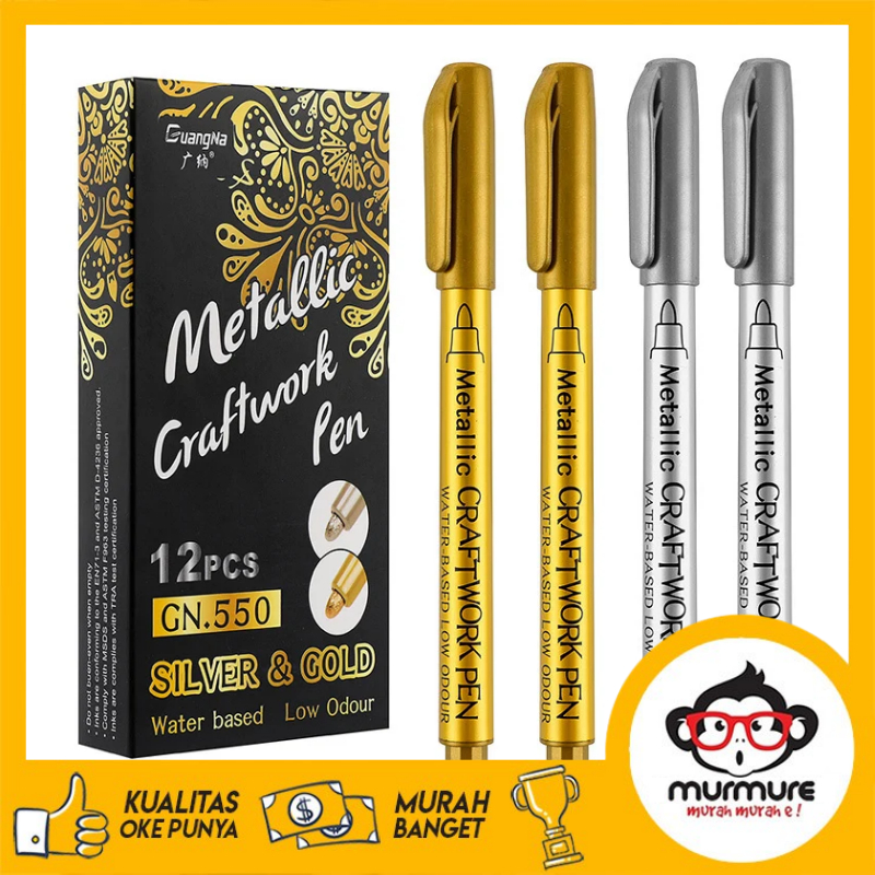 

MURMURE I 1PCS PENA / SPIDOL WARNA / TINTA METALIK EMAS / PERAK / METALLIC CRAFTWORK / SCRAPBOOK PEN / PAINT MARKER / SILVER