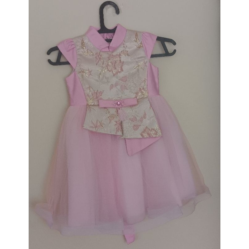 Gaun Anak Perempuan Cheongsam Baby Pink