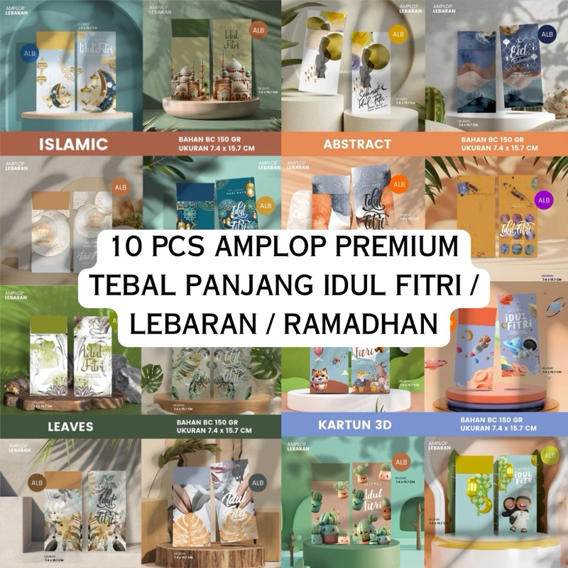 

[10pcs] Kertas Amplop Angpao Lebaran 2025 Premium Tebal Panjang Profesional Idul Fitri Aesthetic Ramadham