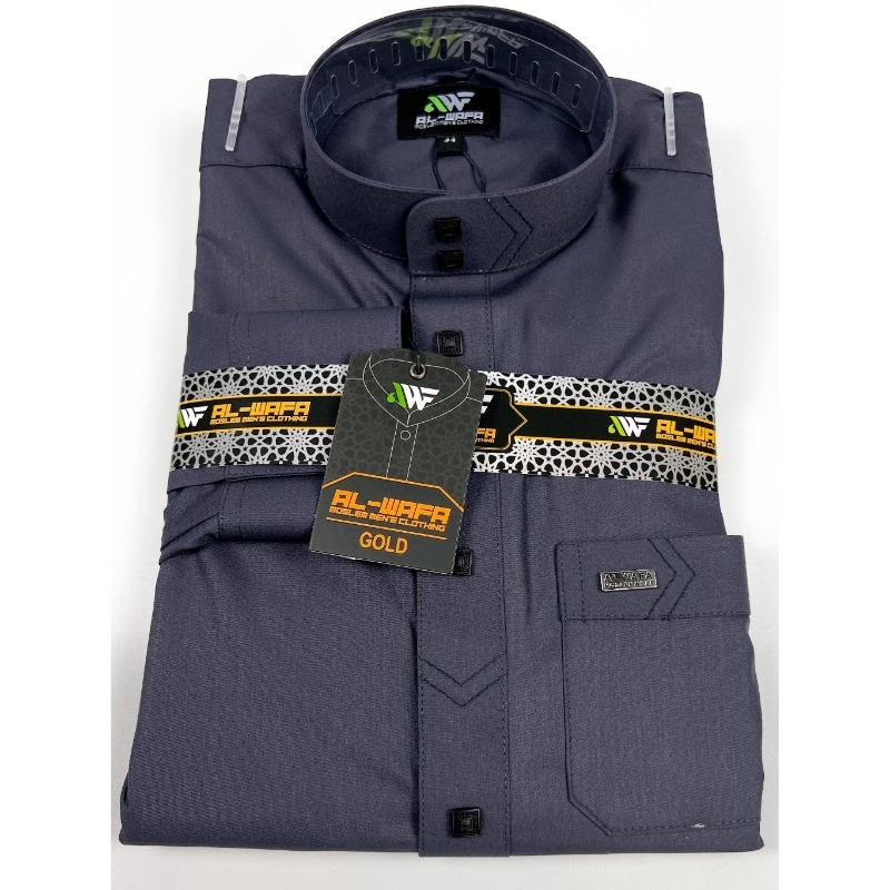 GAMIS PRIA ANAK TANGAN PANJANG MANSET AL-WAFA GOLD COL- LAVENDER