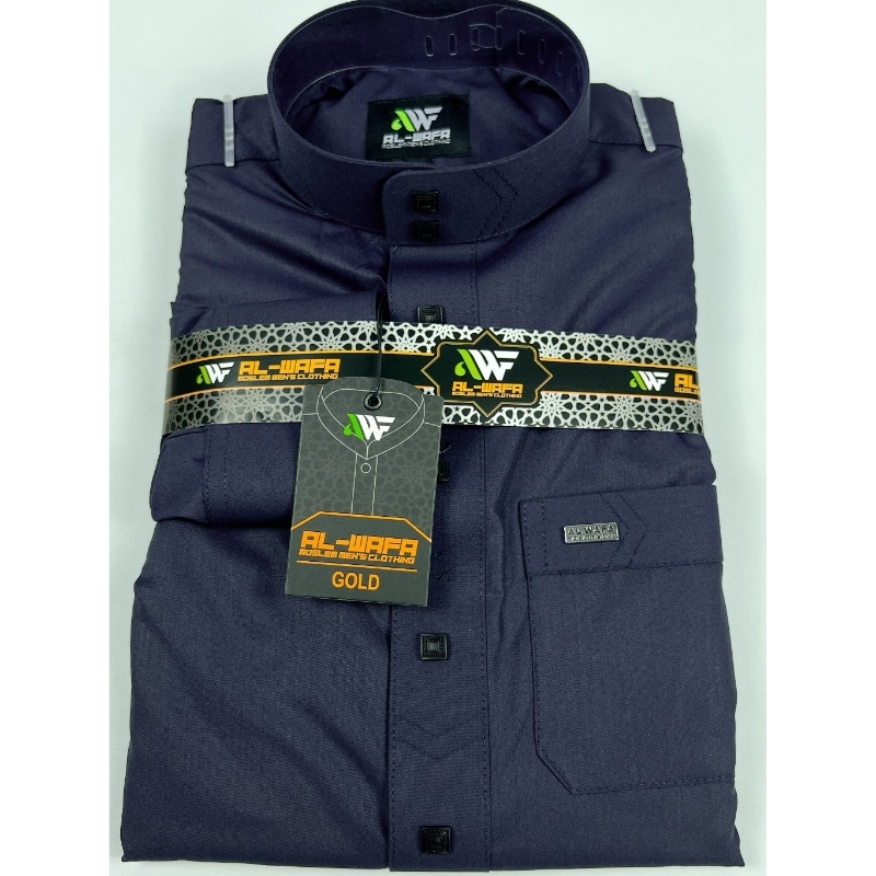 GAMIS PRIA ANAK TANGAN PANJANG MANSET AL-WAFA GOLD COL-DONGKER