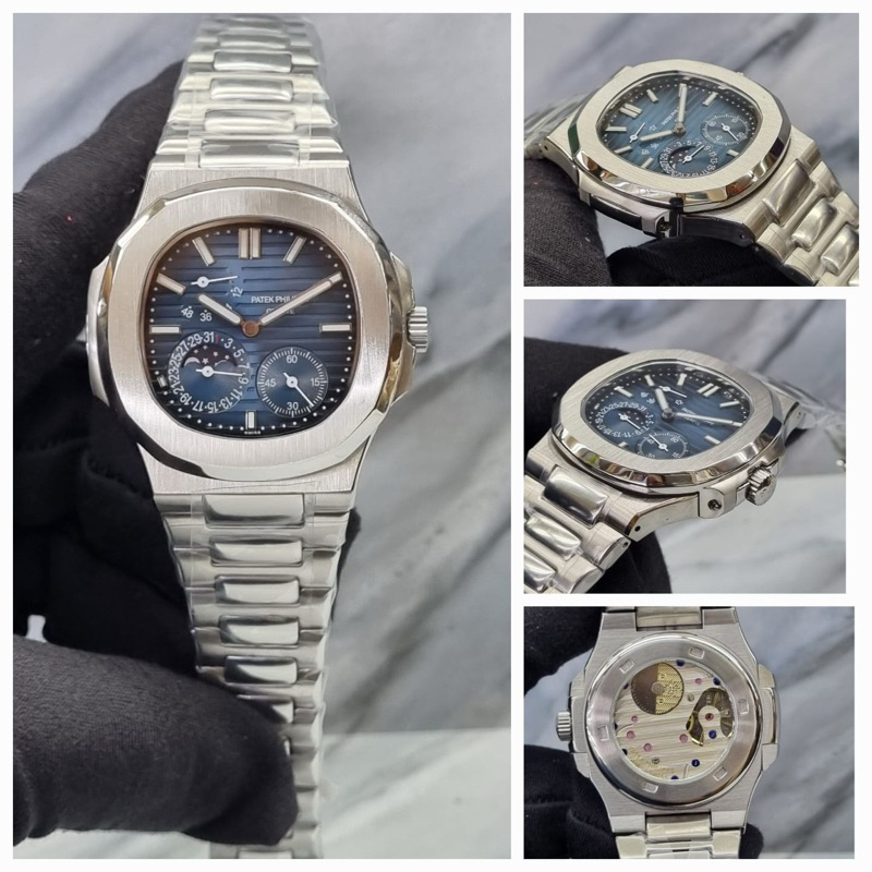 JAM TANGAN PRIA MOON PHASE AUTOMATIC/SZ 40MM FULL SILVER