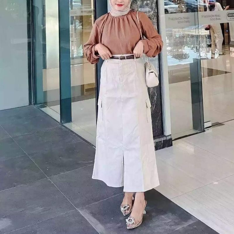 HL HANA KOREAN MIDI SKIRT Y2K REALPICT