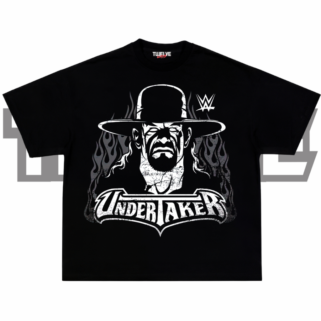 THE UNDERTAKER Oversize T-Shirt | Wash Hitam | Kaos Undertaker Aesthetic | Atasan Pria Wanita | Baju