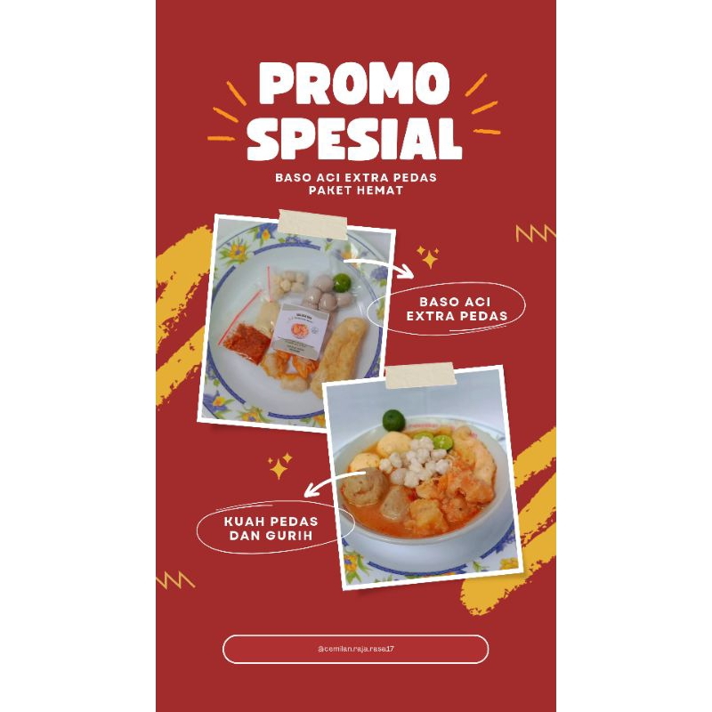 

5 PCS BASO ACI PAKET HEMAT BASO ACI MURAH EXTRA PEDAS GURIH LEZAT