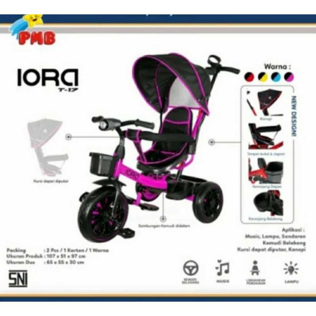 Sepeda anak Roda Tiga PMB IORA T 17 Tricycle T17