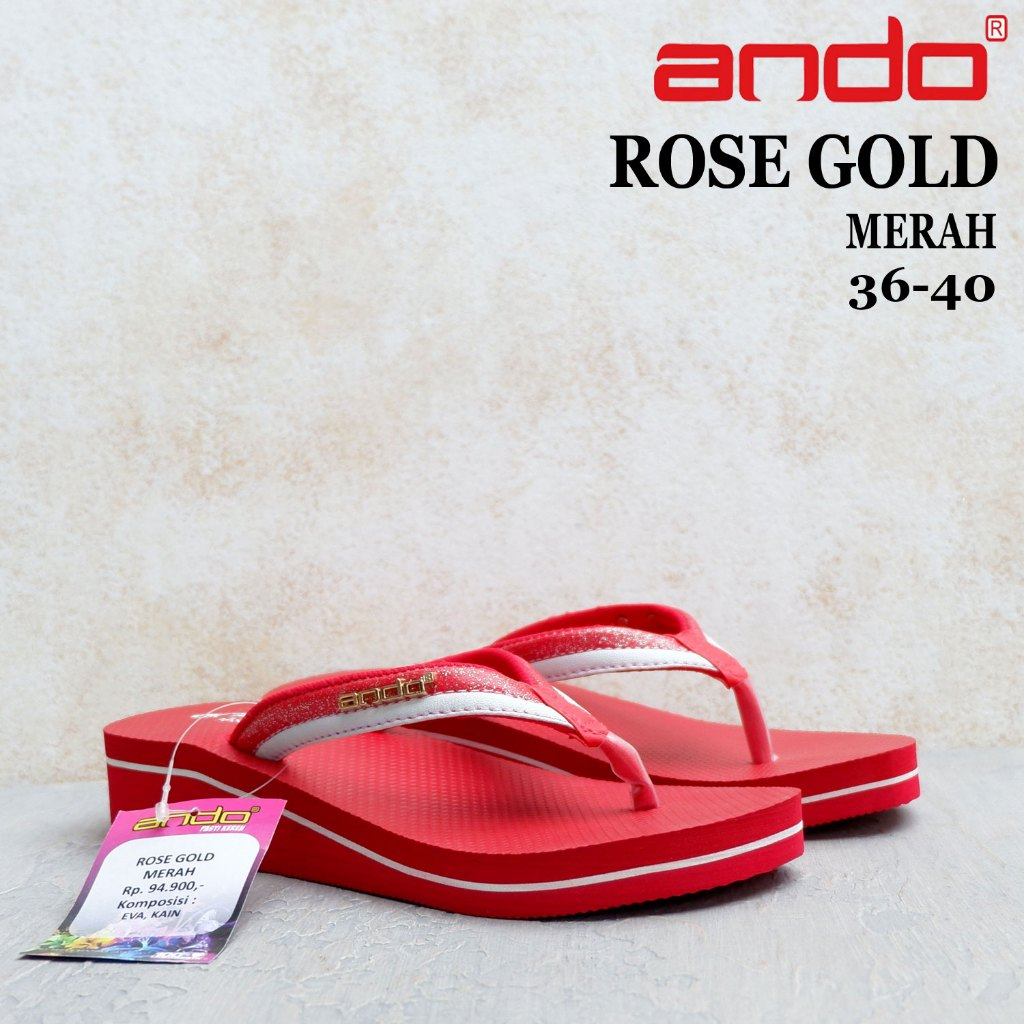 Sandal Wanita Ando - size 36-40 - MARCELLA & ROSEGOLD - sandal wedges wanita - sandal japit wanita