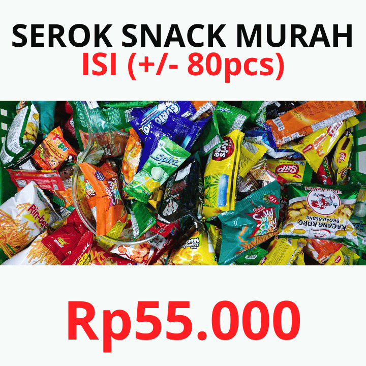 

(ISI +/- 80pcs SNACK BEST SELLER) SEROK SNACK MURAH RANDOM