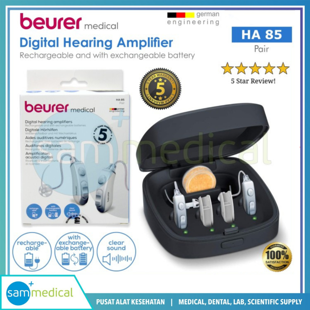 Beurer Digital Hearing Aid / Alat Bantu Dengar USB Charger HA 85 Pair